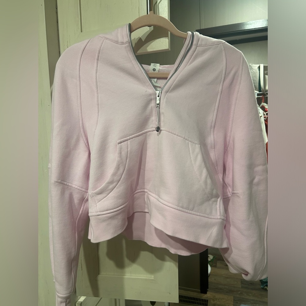 Pink Lulu Scuba Half zip with hoodie